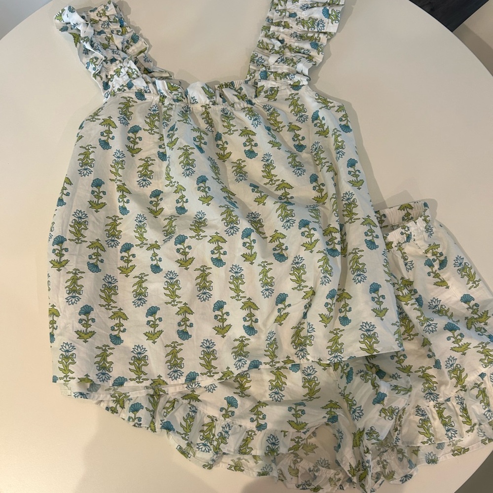 Floral Ruffle Trim Women's Pajama Shorts